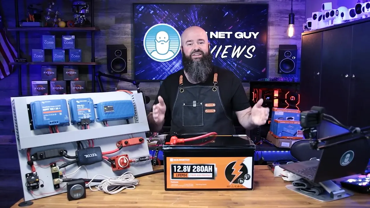 Eco-Worthy 280Ah battery sitting in the room, showing scale