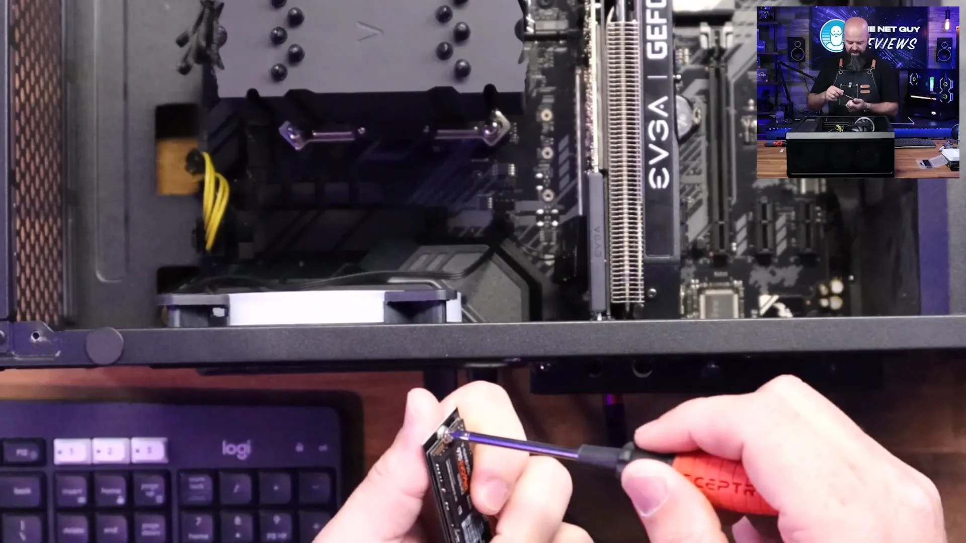 Removing the screw from the existing SSD