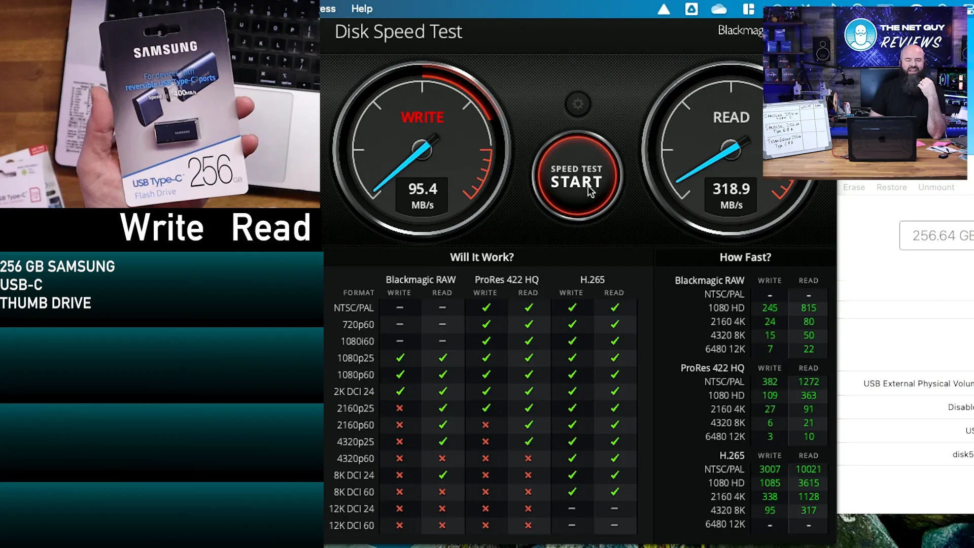 Samsung USB Type-C drive performance test.