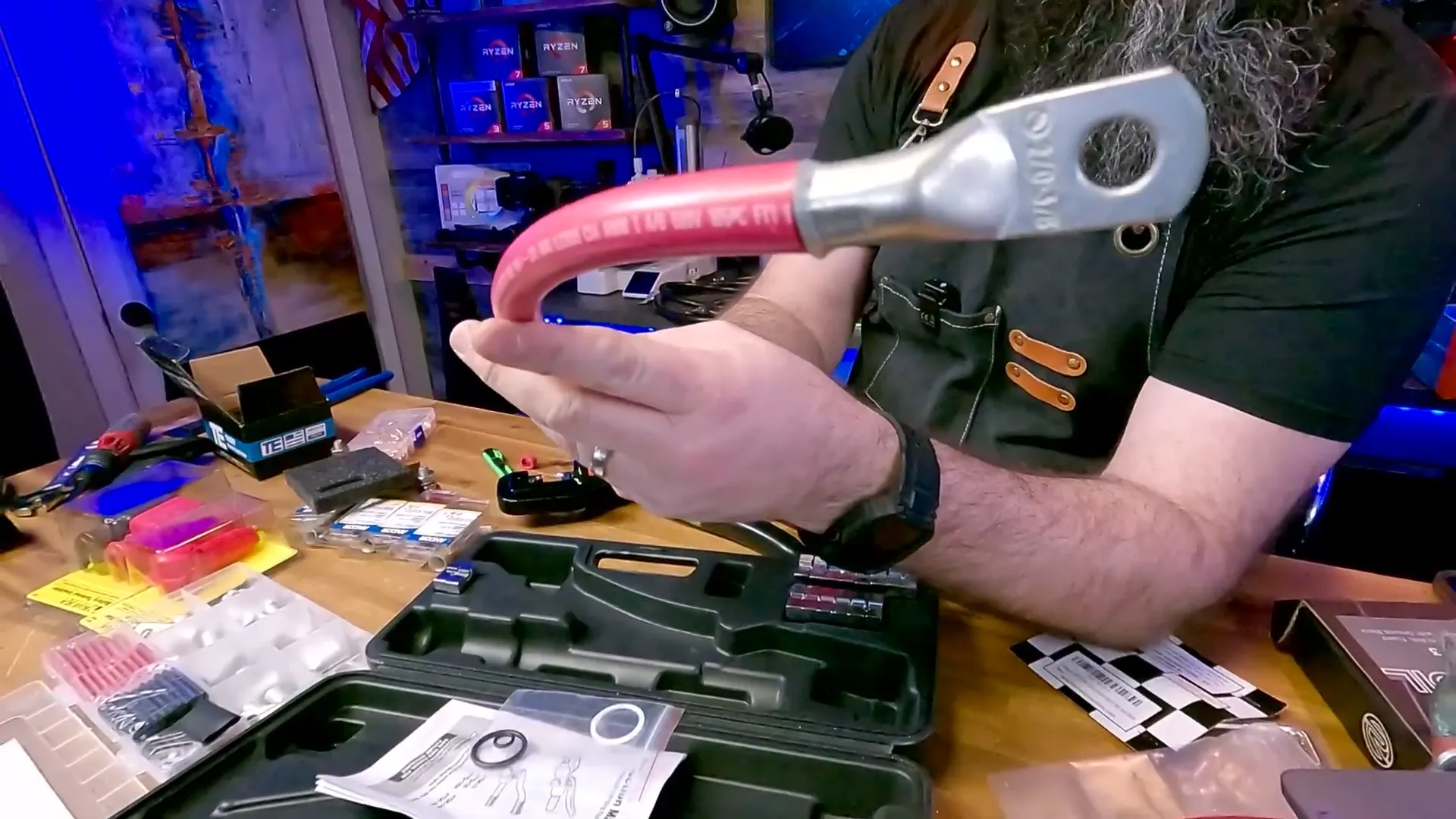 Showing the crimped terminal after using the tool